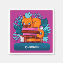 Servilleta De Papel Libros aprobados para gato personalizados rosados