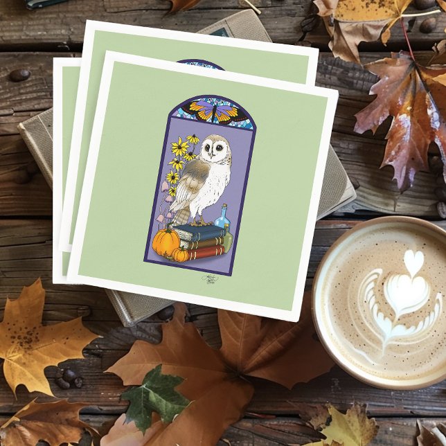 Servilleta De Papel Libros de calabazas de búho de Art Nouveau (Subido por el creador)