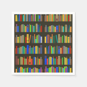 Servilleta De Papel Libros Librerías Diseñar Papel Napkin