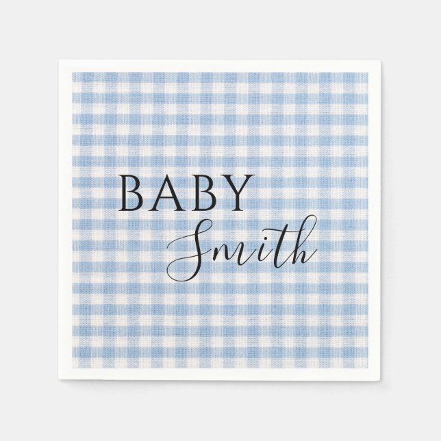 Servilleta De Papel Libros para Baby Q Baby Shower Barbecue Boy Blue (Anverso)