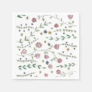 Servilleta De Papel Libros y flores Cócteles