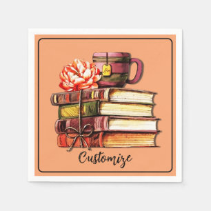 Servilleta De Papel Libros Y Té Peach
