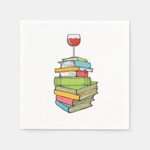 Servilleta De Papel Libros Y Vinos Que Me Encanta Leer Libros