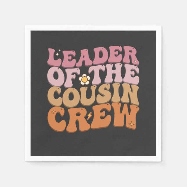 Servilleta De Papel Líder Del Crew De Primos Groovy Retro (Anverso)