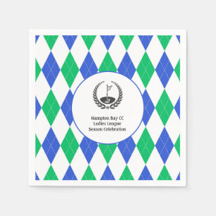 Servilleta De Papel Liga de Golf Femenina Argyle Pattern Party