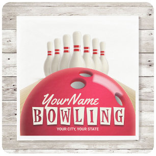 Servilleta De Papel Liga Retro de Bolas Personalizadas Lanes Lanes