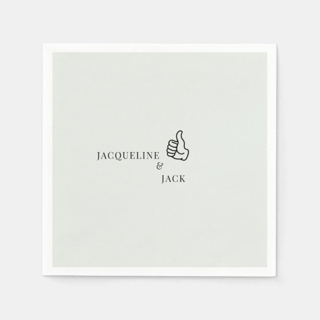 Servilleta De Papel Ligero Sage Thumbup Cocktail personalizado (Anverso)