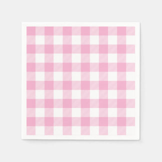 Servilleta De Papel Light Pink and White Buffalo Plaid Gingham