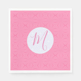 Servilleta De Papel Light Pink Squiggly Squares Personalized Party
