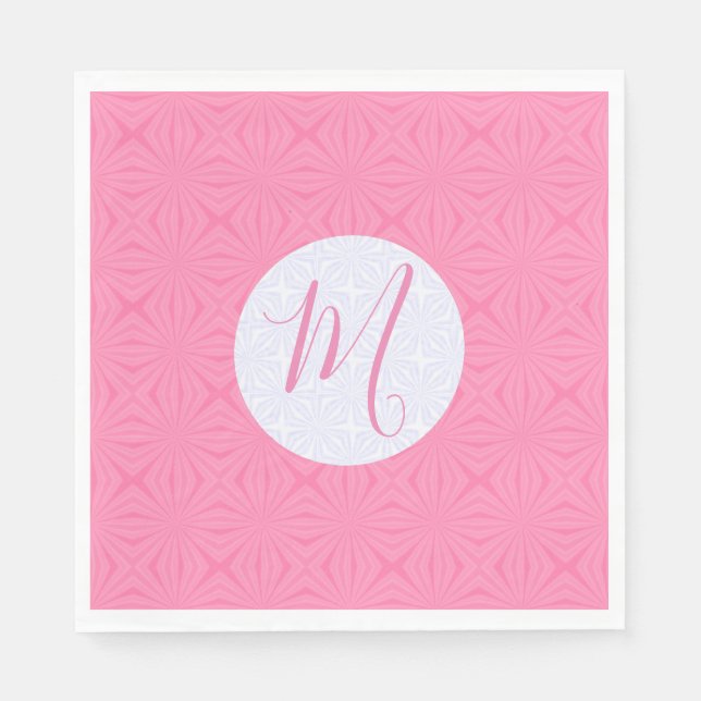 Servilleta De Papel Light Pink Squiggly Squares Personalized Party (Anverso)