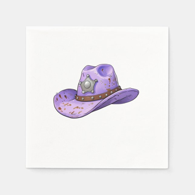Servilleta De Papel Light Purple Cowgirl Hat (Anverso)