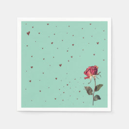 Servilleta De Papel light red rose printed 