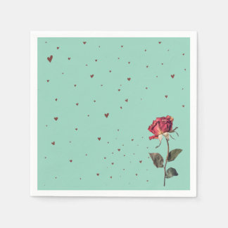 Servilleta De Papel light red rose printed 
