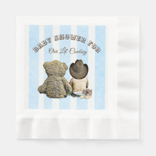 Servilleta De Papel Lil Cowboy y Teddy Bear Baby Shower Napkins