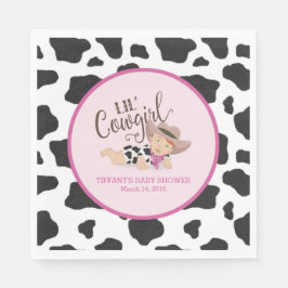 Servilleta De Papel Lil' Cowgirl Baby Shower Napkins - Redhead