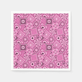 Servilleta De Papel Lil' Cowgirl Baby Shower Pink Bandanna Napkins
