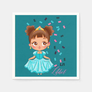 Servilleta De Papel Li'L Princess LILIBET Turquoise Bonito Girly Gift