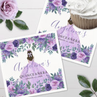 Lila Floral Púrpura Quinceañera