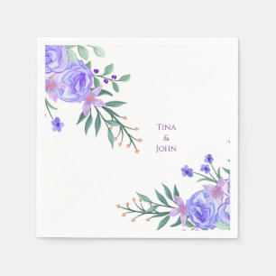 Servilleta De Papel Lila Lavanda Floral Botánico Todo en Uno Foil W