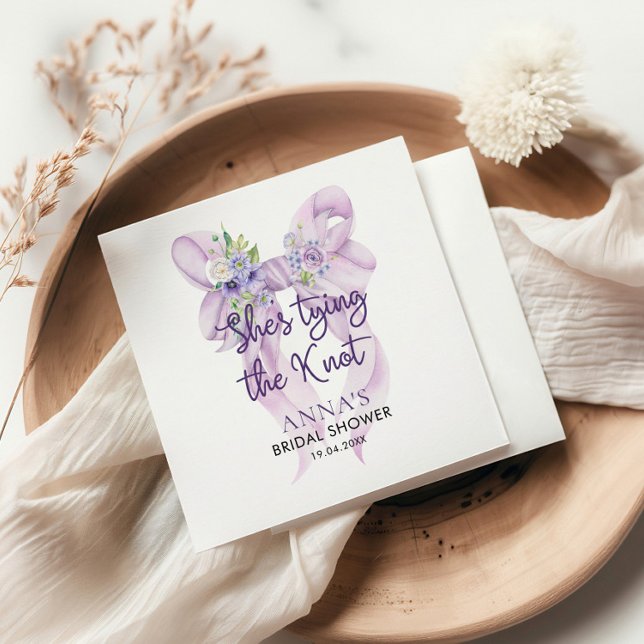 Servilleta De Papel Lilac Bow está atando la ducha nupcial (Subido por el creador)