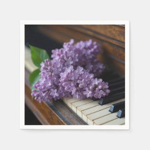 Servilleta De Papel Lilac Bunch Sobre Viejas Claves De Piano