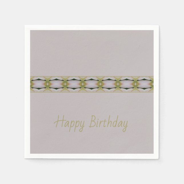 Servilleta De Papel Lilac Con Verde Y Taupe (Anverso)