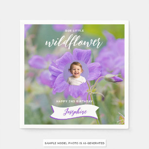 Servilleta De Papel Lilac Flor Silvestre Cumpleaños Feliz Foto Persona