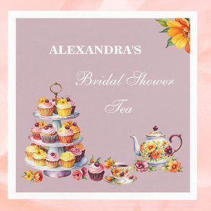 Servilleta De Papel Lilac Floral Tea Fiesta Bridal Shower