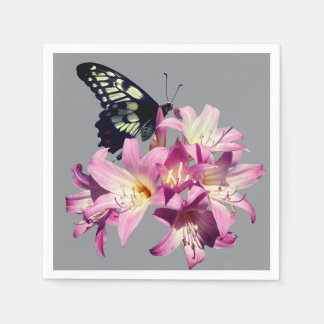 Servilleta De Papel Lilac Flowers and Butterfly Paper Napkins