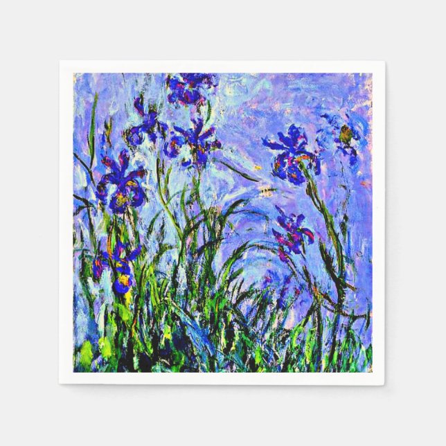 Servilleta De Papel Lilac Irises por Claude Monet (Anverso)