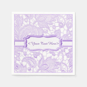 Servilleta De Papel Lilac Lace Elegante Púrpura Napkins Personalizado