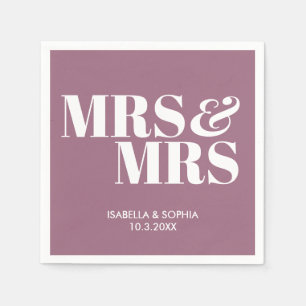 Servilleta De Papel Lilac Mrs. y Mrs. Boda Napkins