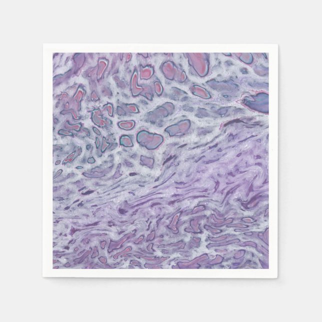 Servilleta De Papel Lilac Pouring Acrílico Resumen de Arte Fluido (Anverso)