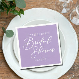 Servilleta De Papel Lilac Purple Bridal Shower Party Personalized