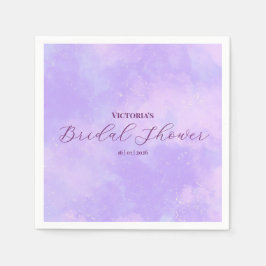 Servilleta De Papel Lilac Purple Dreamy Clouds Bridal Shower