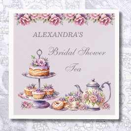Servilleta De Papel Lilac Rubor Pink Floral Tea Fiesta Bridal
