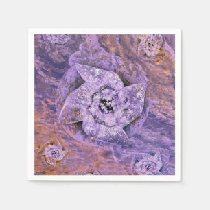 Servilleta De Papel Lilac, rueda de pino violeta gira en el mar de agu
