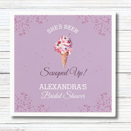 Servilleta De Papel Lilac Scoopup Ice Cream Bridal Shower