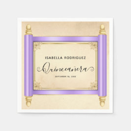 Servilleta De Papel Lilac vintage Scroll Quinceañera