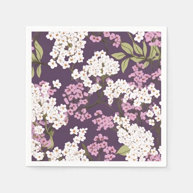 Servilleta De Papel Lilas Sobre Púrpura (Anverso)
