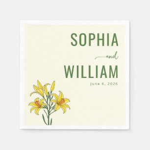 Servilleta De Papel Lilios de Crema Elegantes