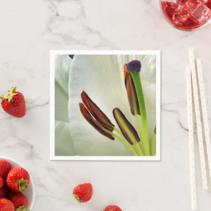 Servilleta De Papel Lilium Oriental White Paper Napkins