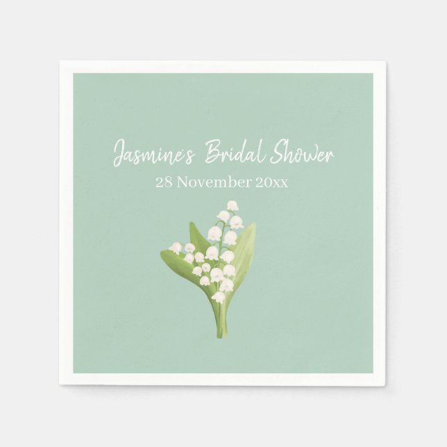 Servilleta De Papel Lily Of The Valley Bouquet Bridal Shower (Anverso)
