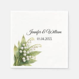 Servilleta De Papel Lily Of The Valley White Floral Wedding