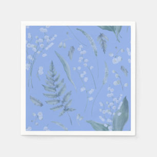 Servilleta De Papel Lily of Valley con Ferns Napkins Blue