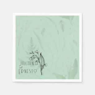 Servilleta De Papel Lily of Valley con Ferns    Personalizado verde su