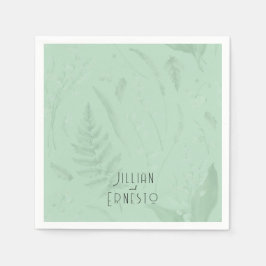 Servilleta De Papel Lily of Valley con Ferns || Personalizado verde su