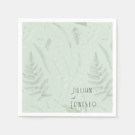 Servilleta De Papel Lily of Valley con Ferns || Sage Green Personaliza