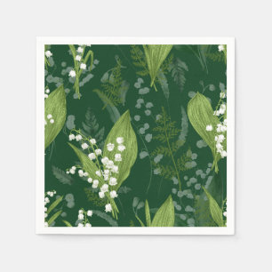 Servilleta De Papel Lily of Valley con Ferns Verde oscuro