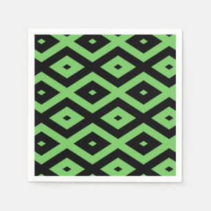 Servilleta De Papel Lime green and black diamond pattern